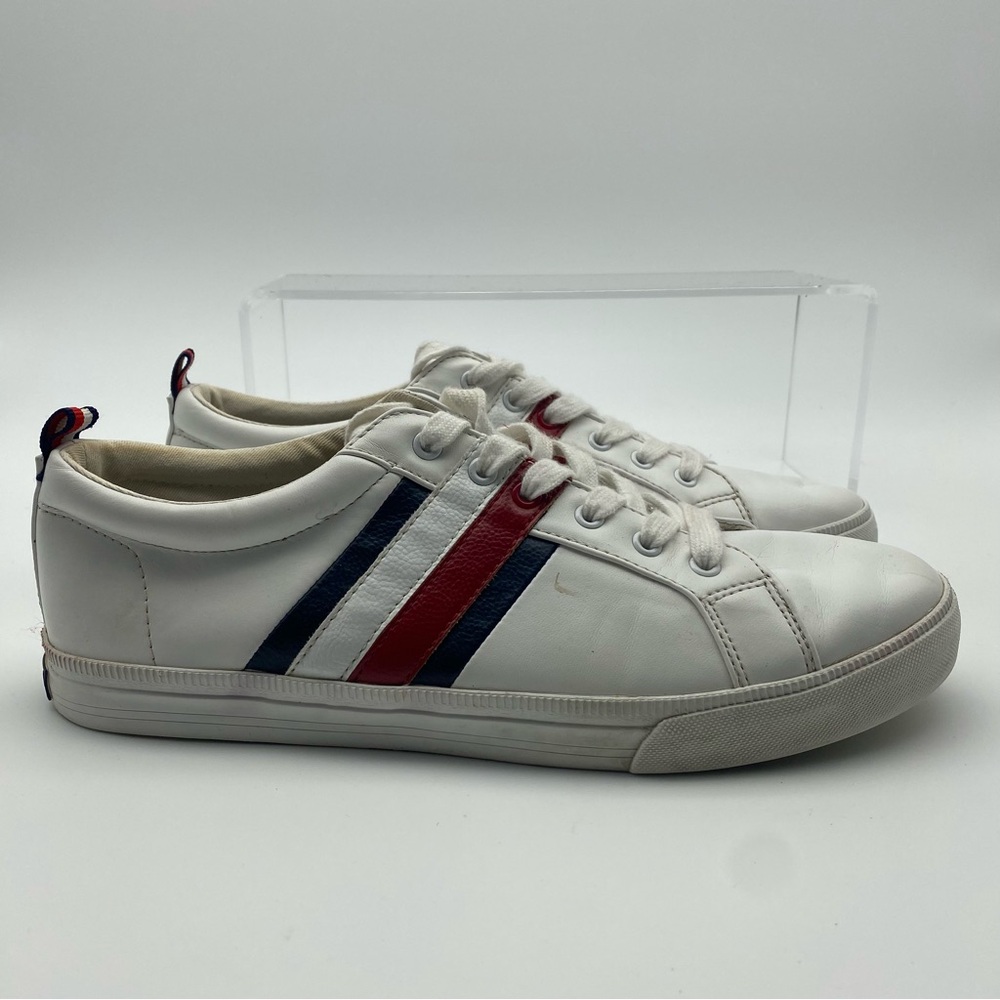 Tommy Hilfiger Women Size 10 Shoes White Leather Sneakers Low Lace Up Walking